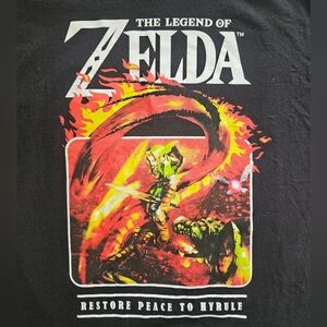 The Legend of Zelda Black T-Shirt, Size Medium